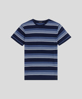 Knitted Striped T-Shirt: Navy