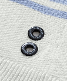 Knitted Striped T-Shirt: Off White