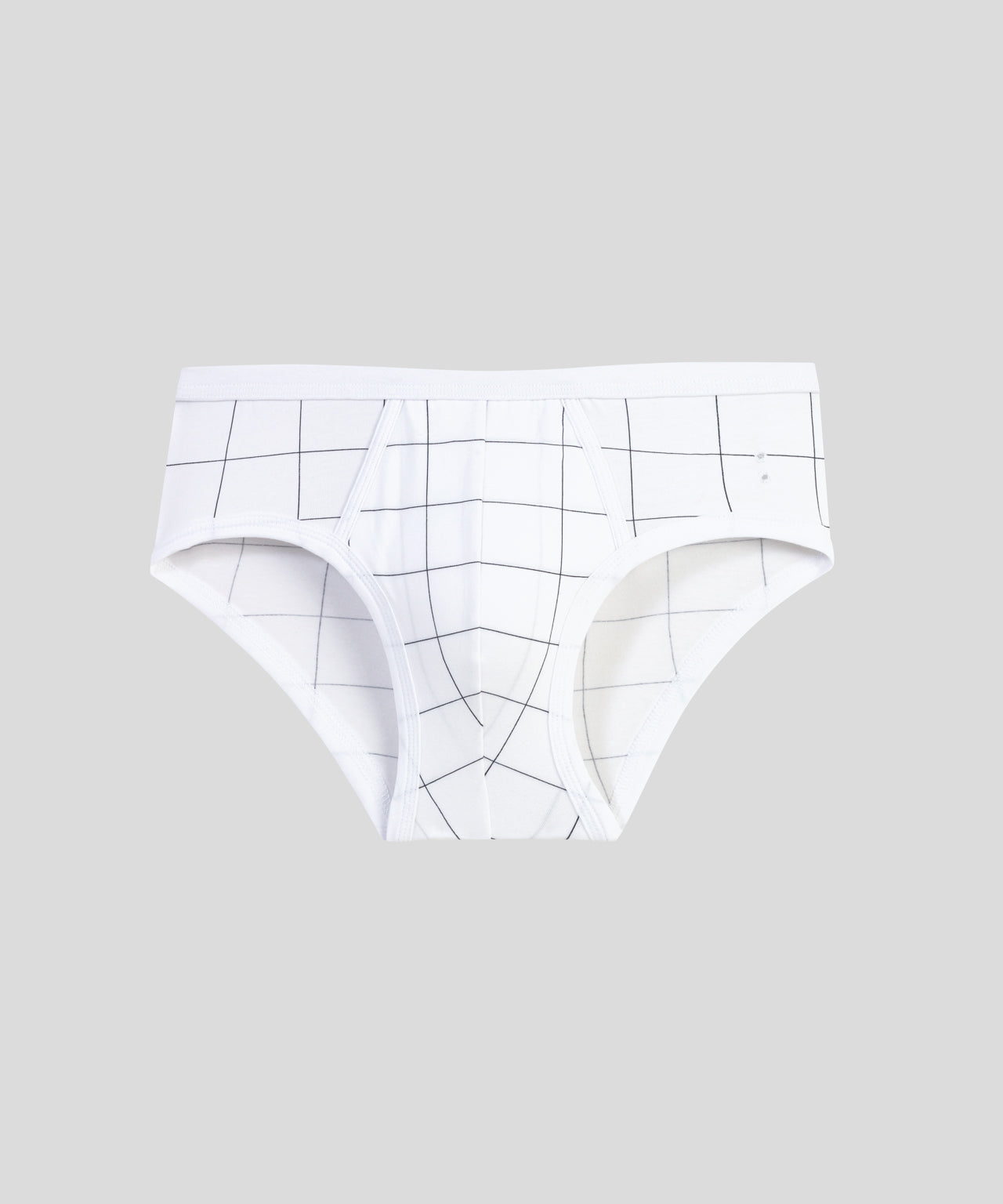 Y-Front Briefs w. Checks: White