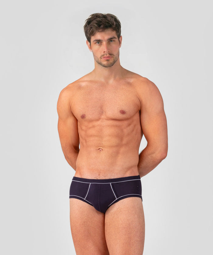 Y-Front Briefs w. Piping: Navy