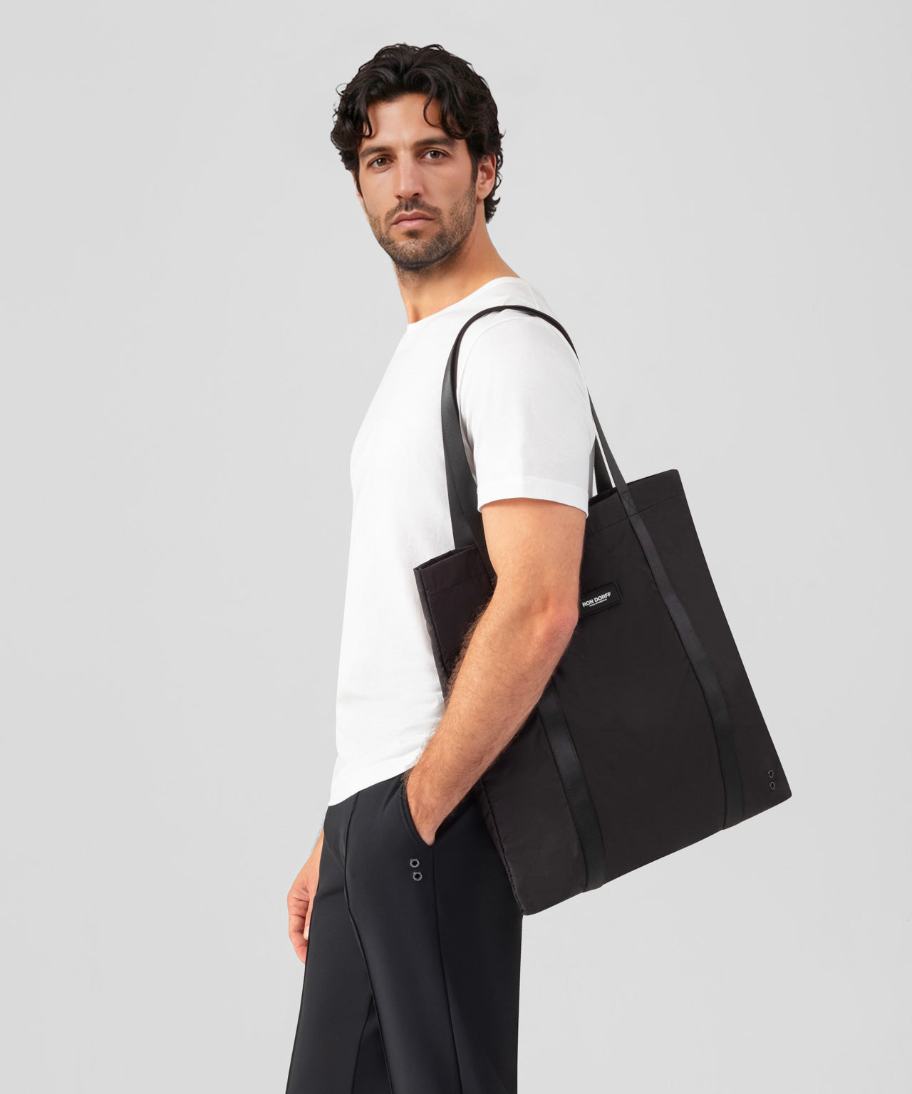 Light Ripstop Tote Bag: Black