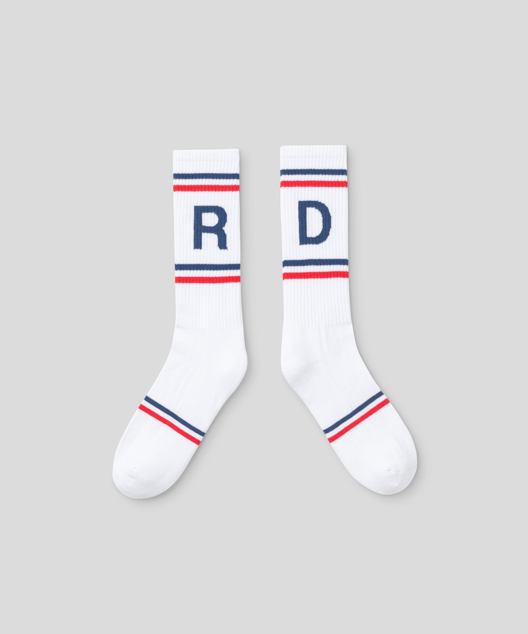 Sports Socks w. Double Stripes: Optic White