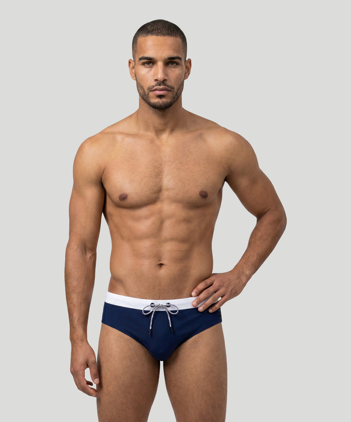 Swim Briefs w. Waistband: Navy