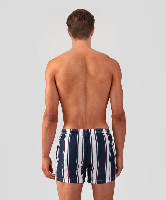 Swim Shorts w. Vertical Stripes: Navy
