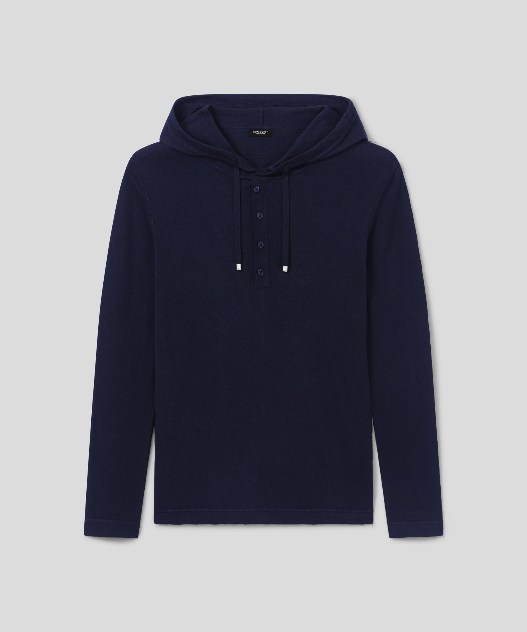 Light Cotton Silk Hoodie Sweater Navy