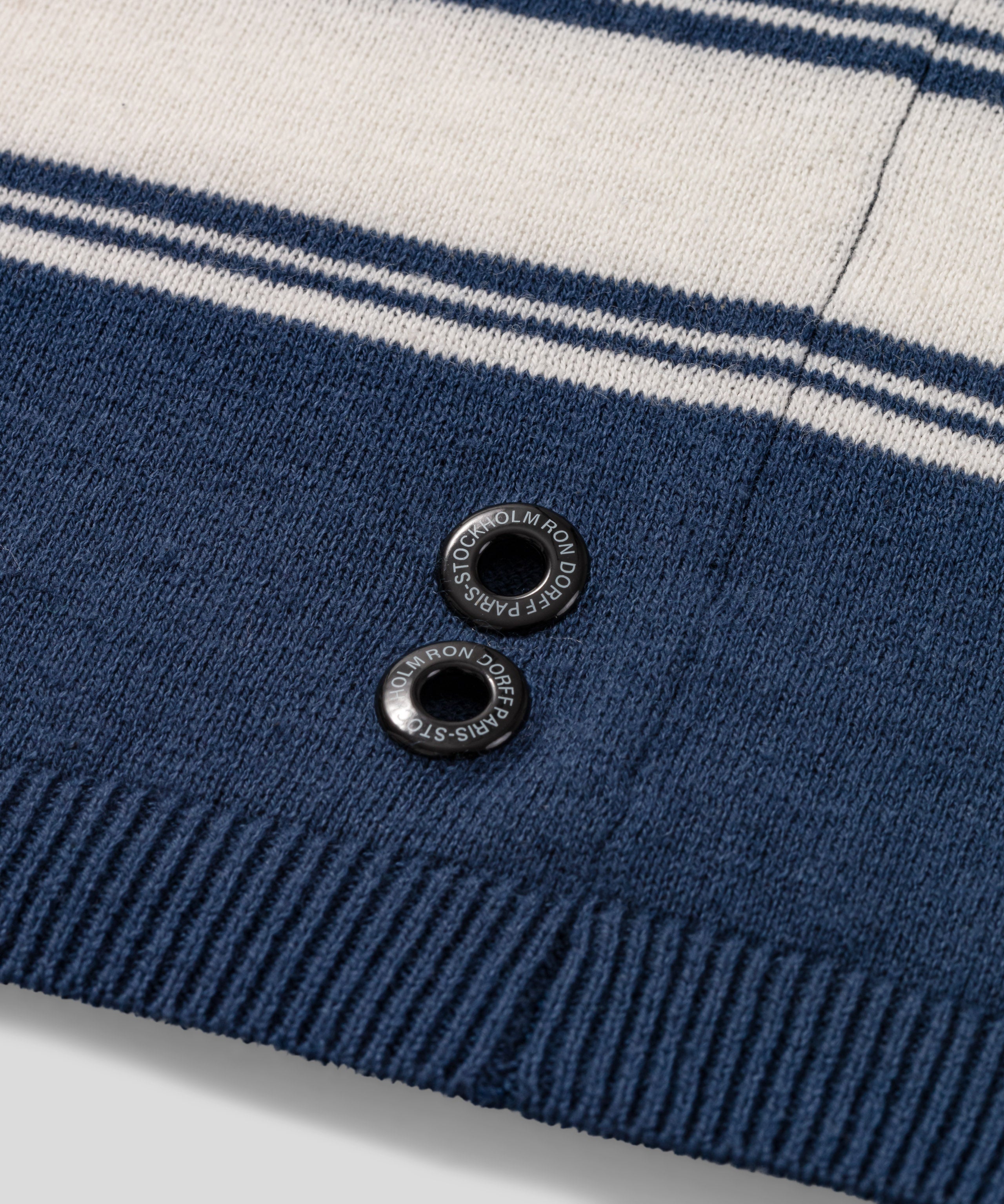 Cotton-Linen Henley Sweater: Deep Blue