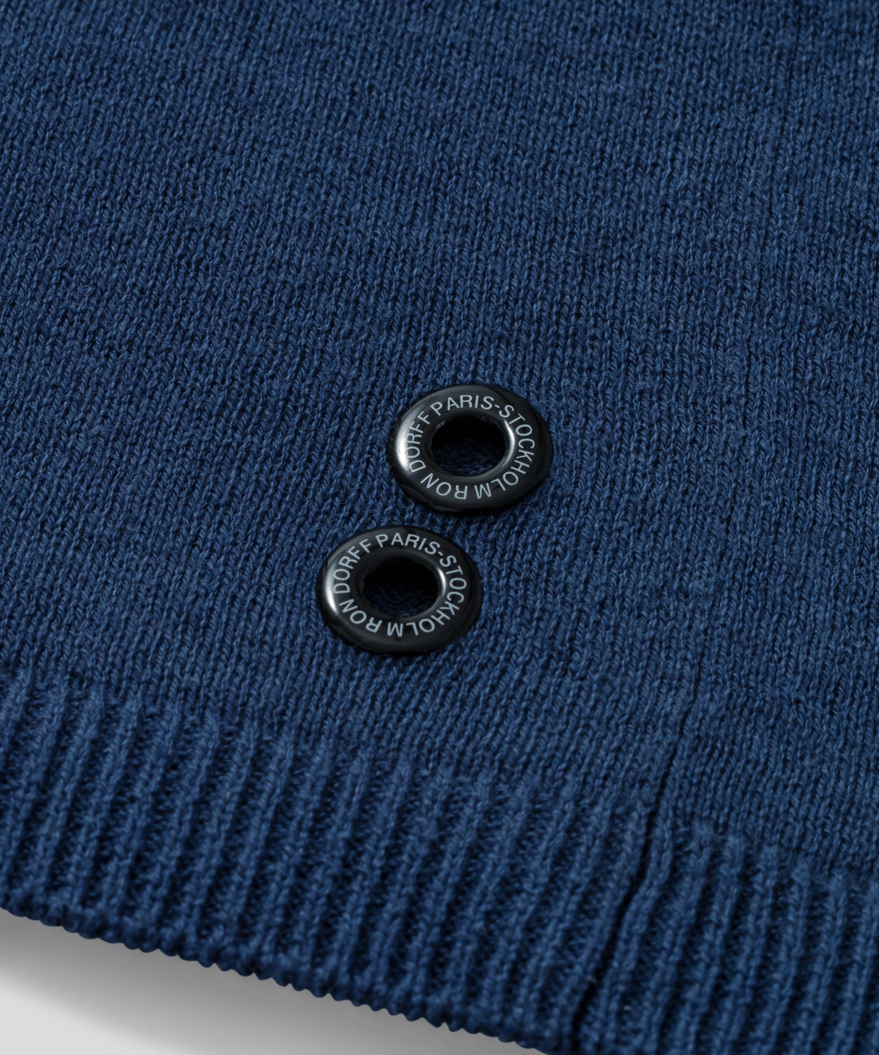 Cotton-Linen V-Neck Polo: Deep Blue
