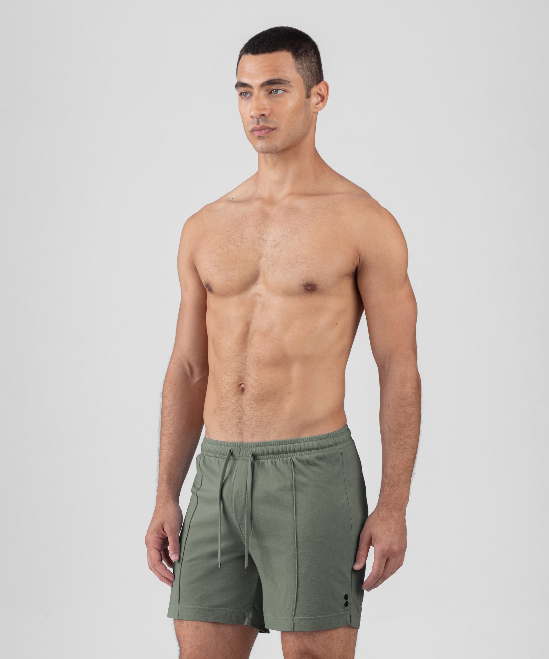 Cotton Modal Home Shorts: Army Green