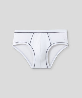 Y-Front Briefs w. Piping: White