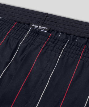 Boxer Shorts w. Tennis Stripes: Navy