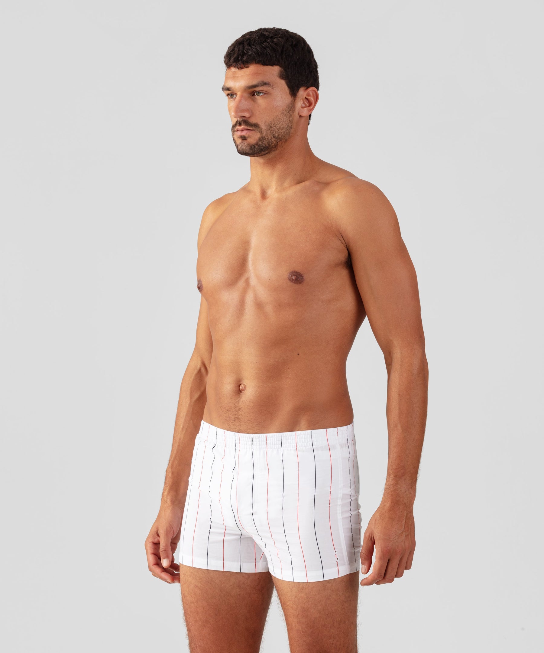 Boxer Shorts w. Tennis Stripes: Optic White