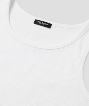 Army Ribbed Tank Top: White