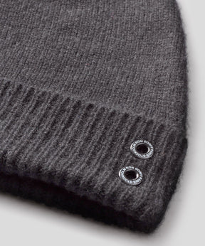 Cashmere Beanie: Dark Grey Melange