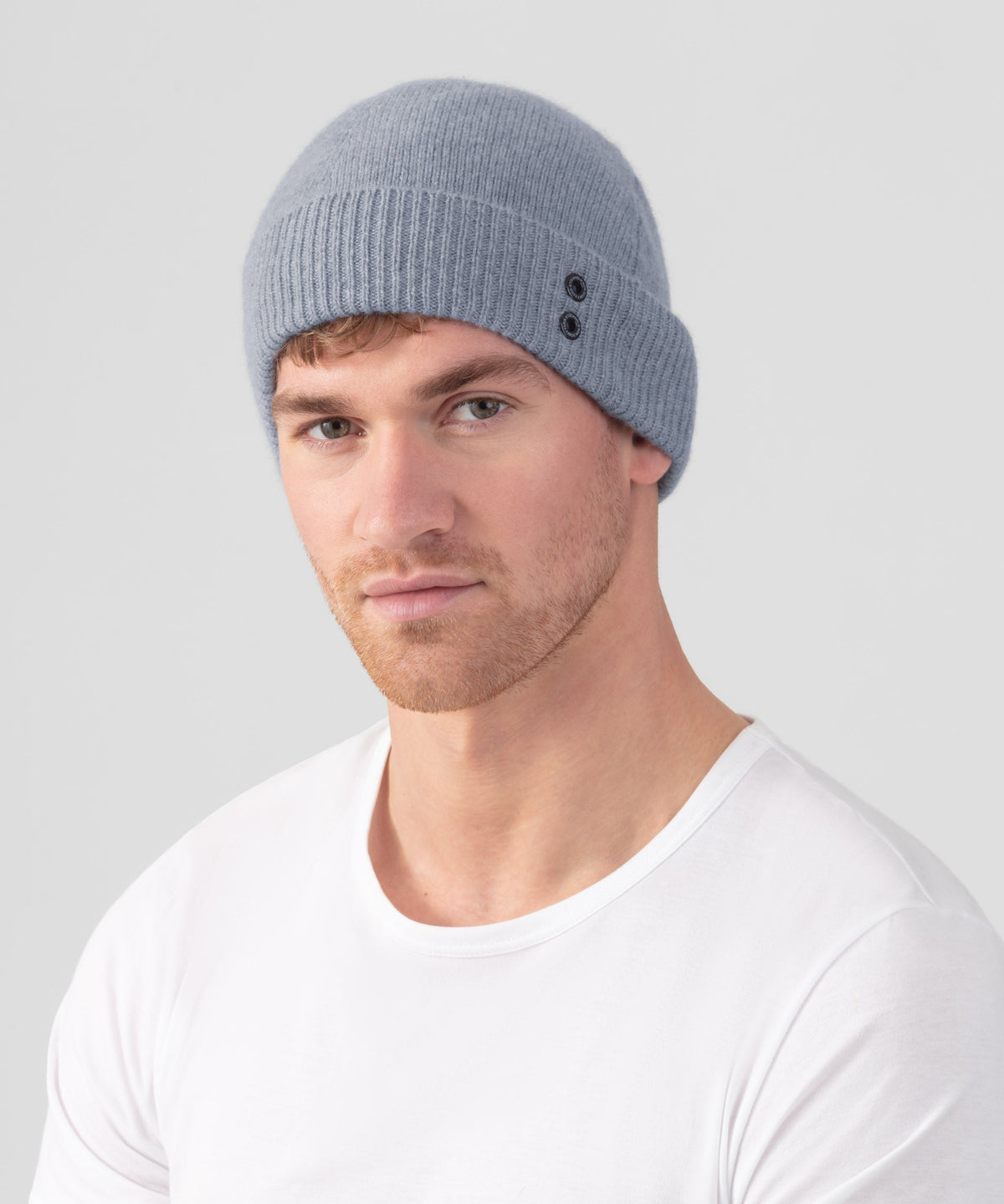 Cashmere Beanie: Glacial Blue