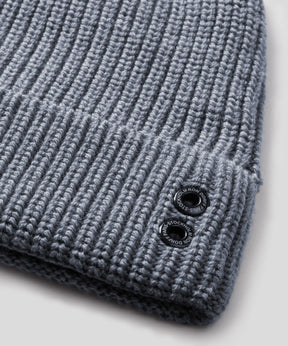 Wool Ribbed Beanie: Glacial Blue