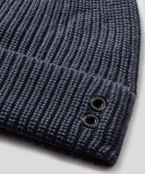 Wool Ribbed Beanie: Lava Grey