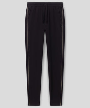 Cotton Piqué Pants w. Piping: Black