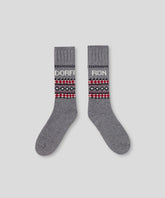 Fjällsocks w. Nordic Pattern: Grey Melange