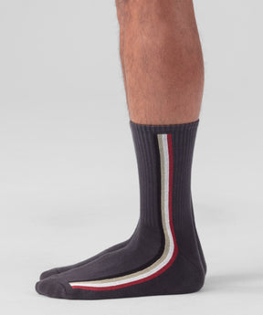 Sports Socks w. Side Lines: Lava Grey