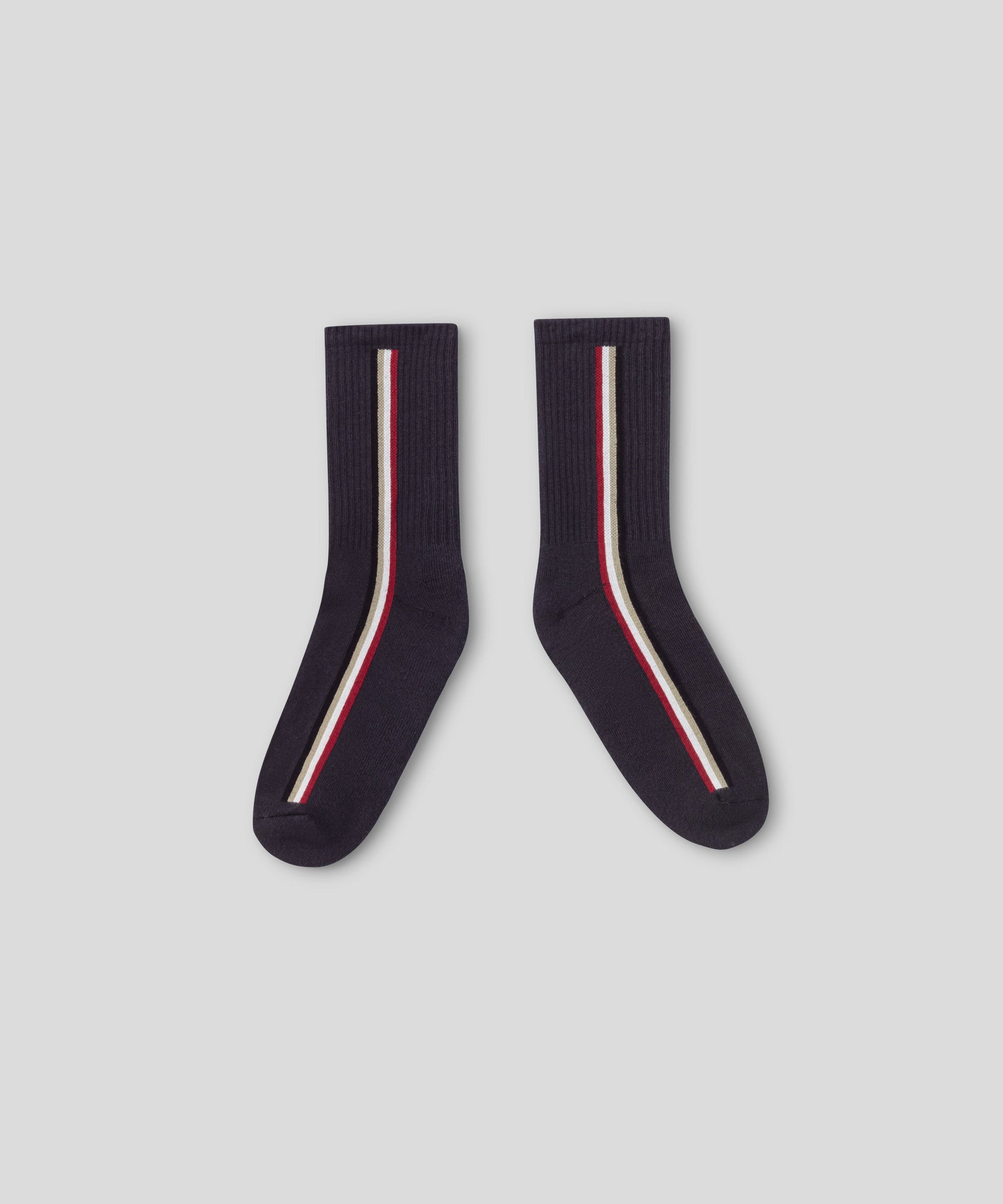 Sports Socks w. Side Lines: Lava Grey