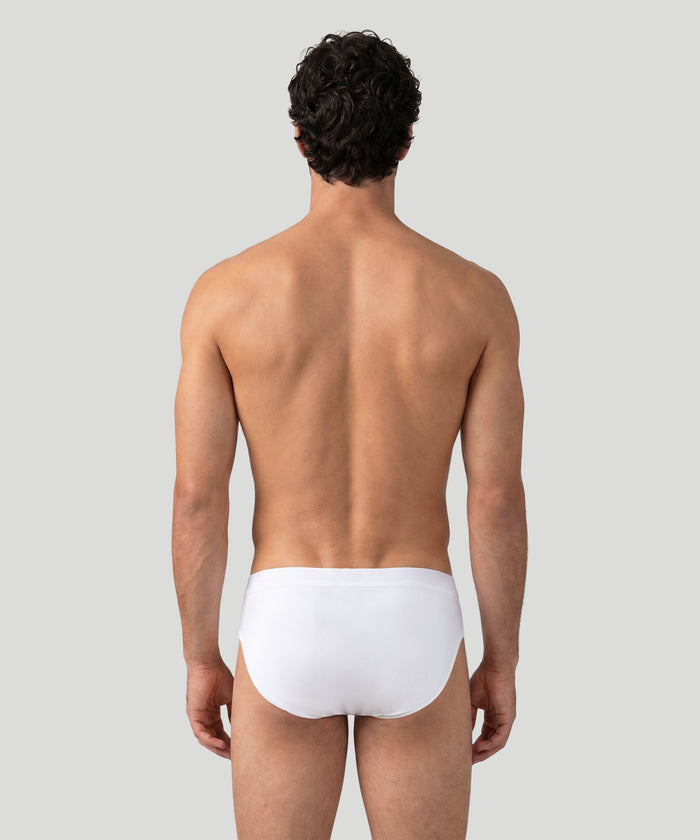 Slim Swim Briefs: White