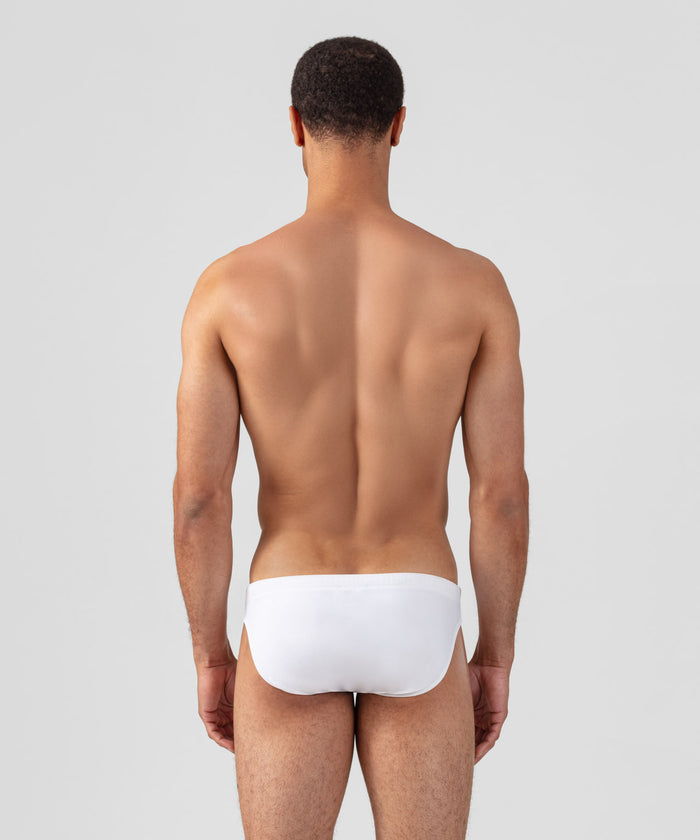 Slim Swim Briefs: White