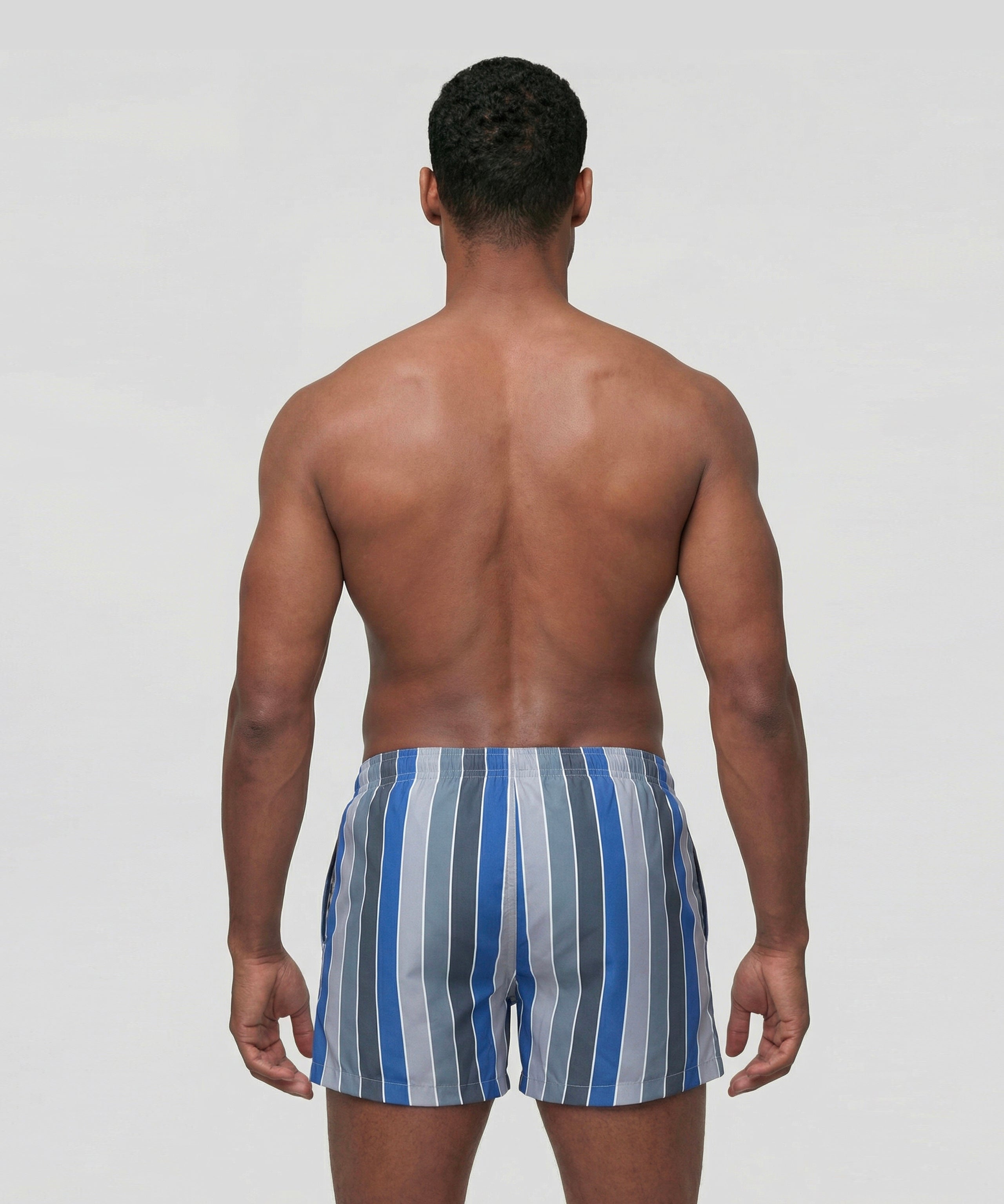 Swim Shorts w. Multico Stripes: Fjord Blue