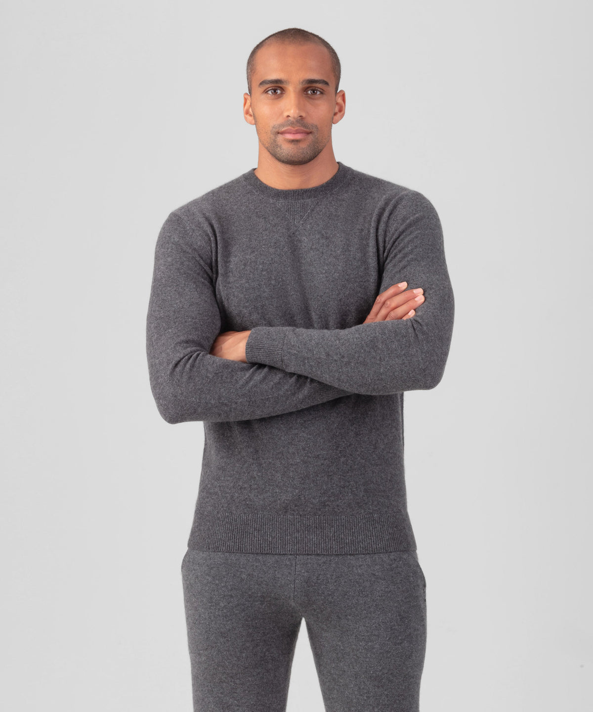 Cashmere Sweater: Dark Heather Grey