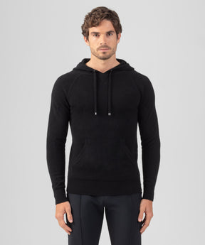 Wool Cashmere Hoodie: Black