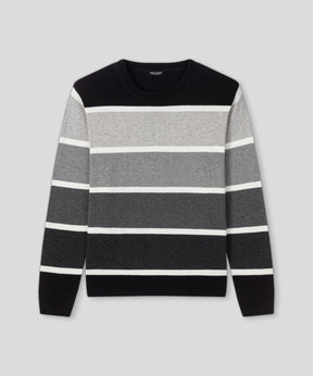 Cotton Panelled Sweater: Black