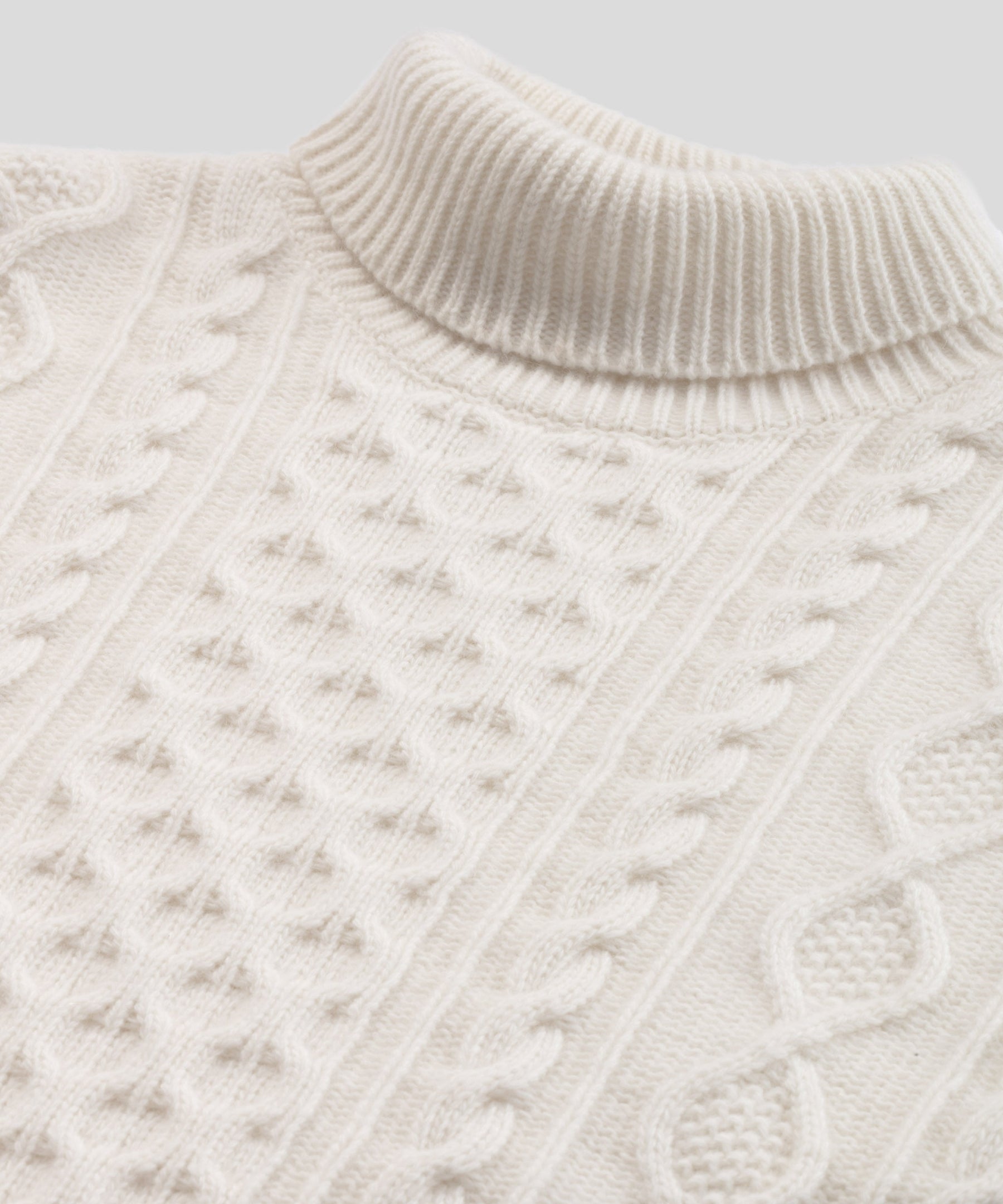 Wool Cashmere Telemark Sweater Turtle Neck: Off White