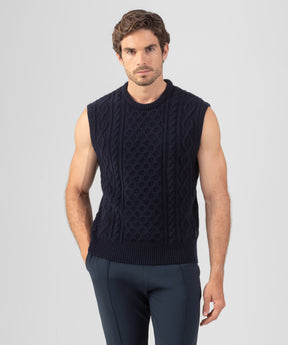 Wool Cashmere Telemark Sleeveless Sweater: Navy