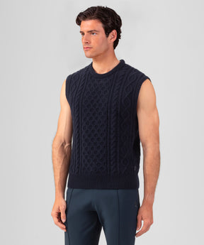 Wool Cashmere Telemark Sleeveless Sweater: Navy