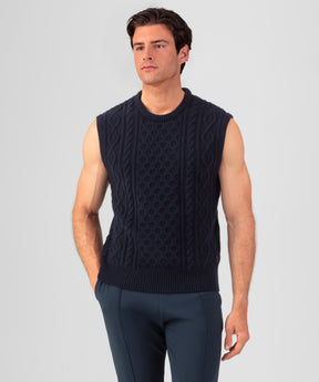 Wool Cashmere Telemark Sleeveless Sweater: Navy