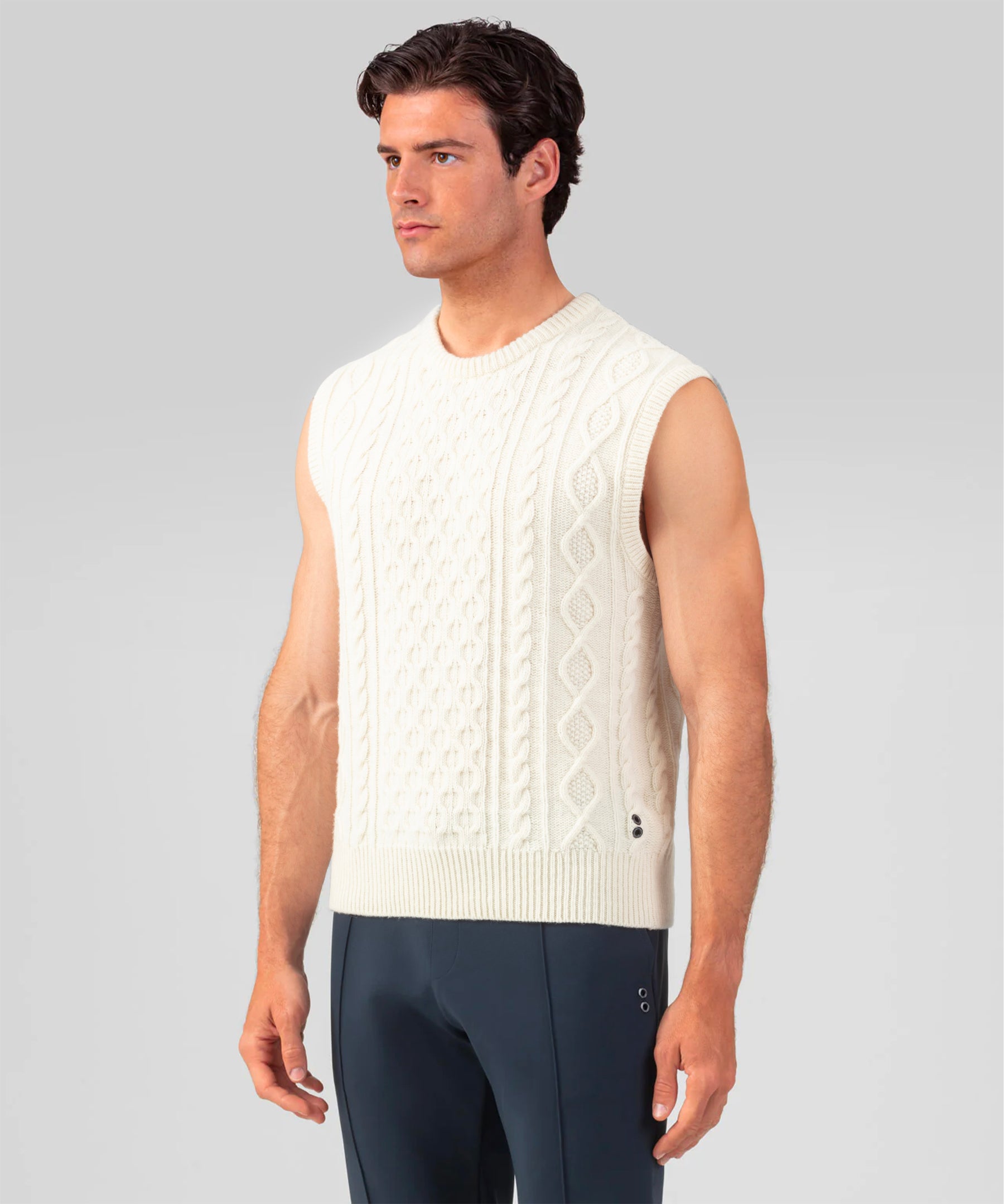 Wool Cashmere Telemark Sleeveless Sweater: Off White