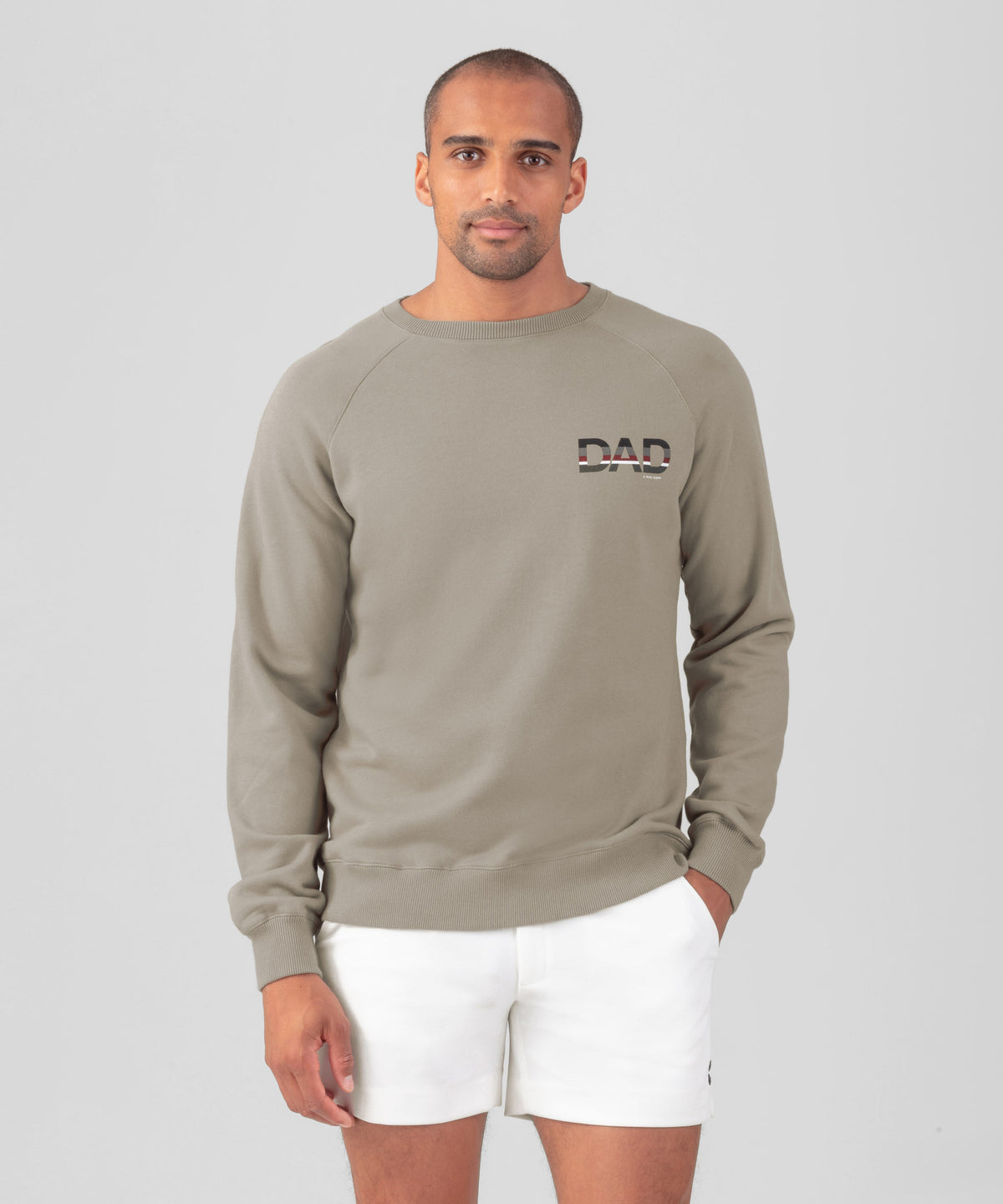 Organic Cotton Sweatshirt "DAD": Dusty Beige