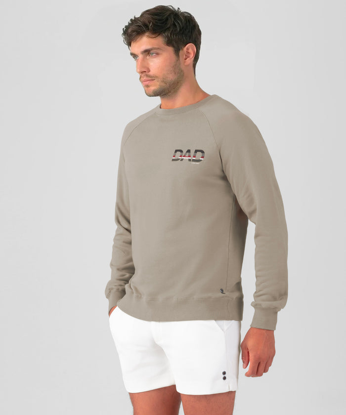 Organic Cotton Sweatshirt "DAD": Dusty Beige