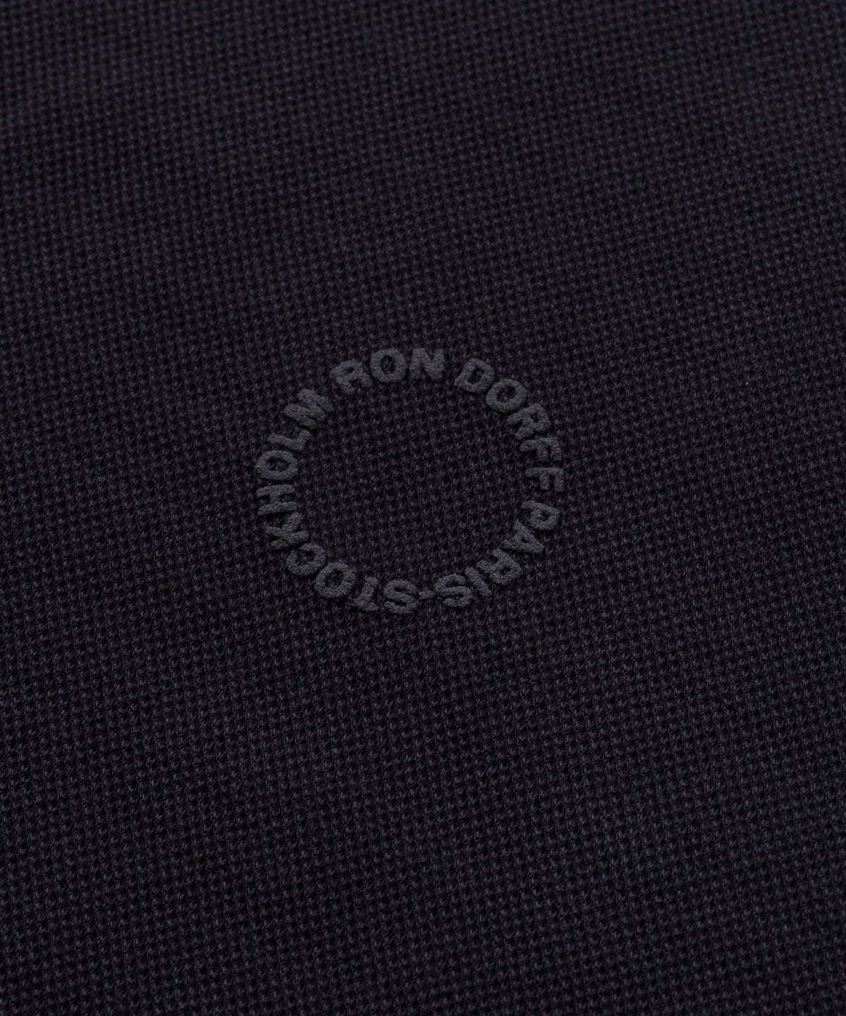 Cotton Piqué Sweatshirt w. Piping: Black