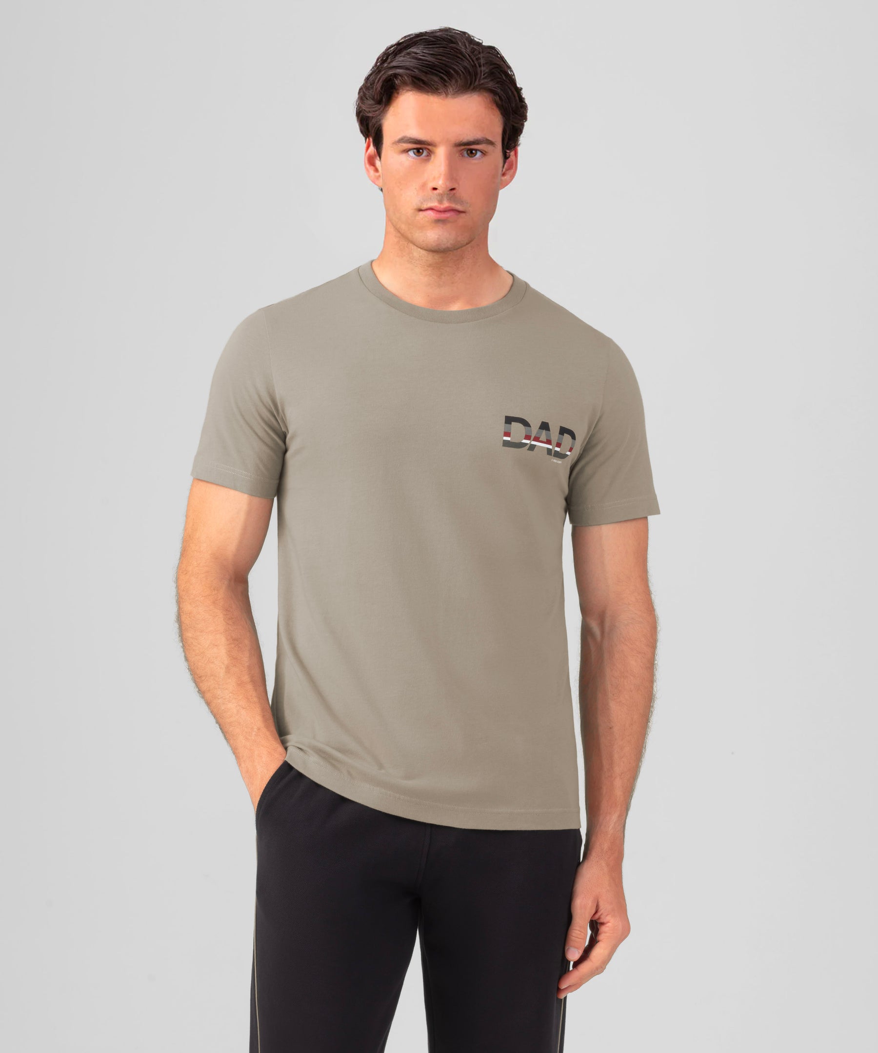 Organic Cotton T-Shirt "DAD": Dusty Beige