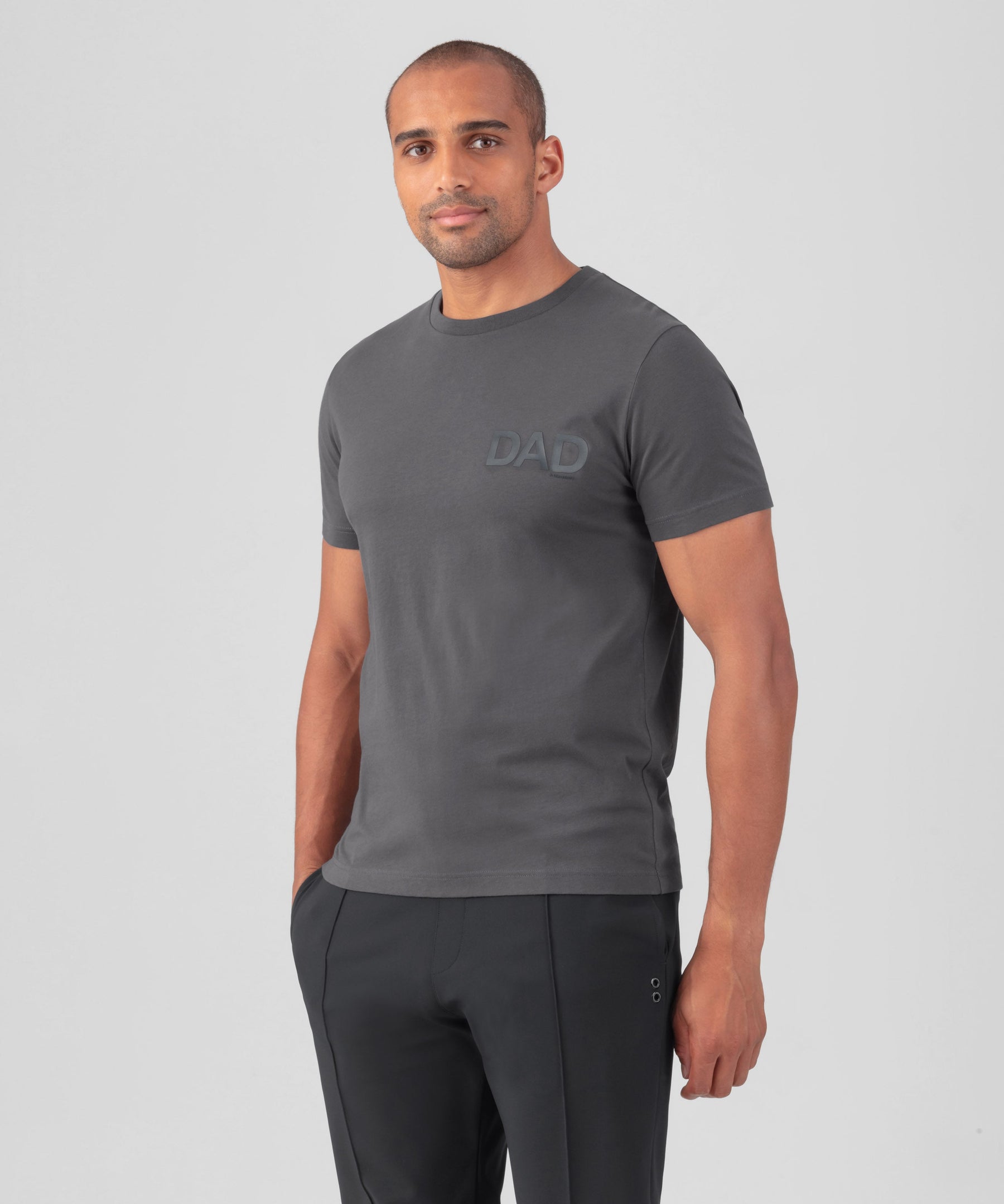 Organic Cotton T-Shirt "DAD": Lava Grey