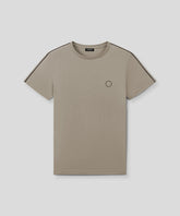 Organic Cotton T-Shirt w. Piping: Dusty Beige