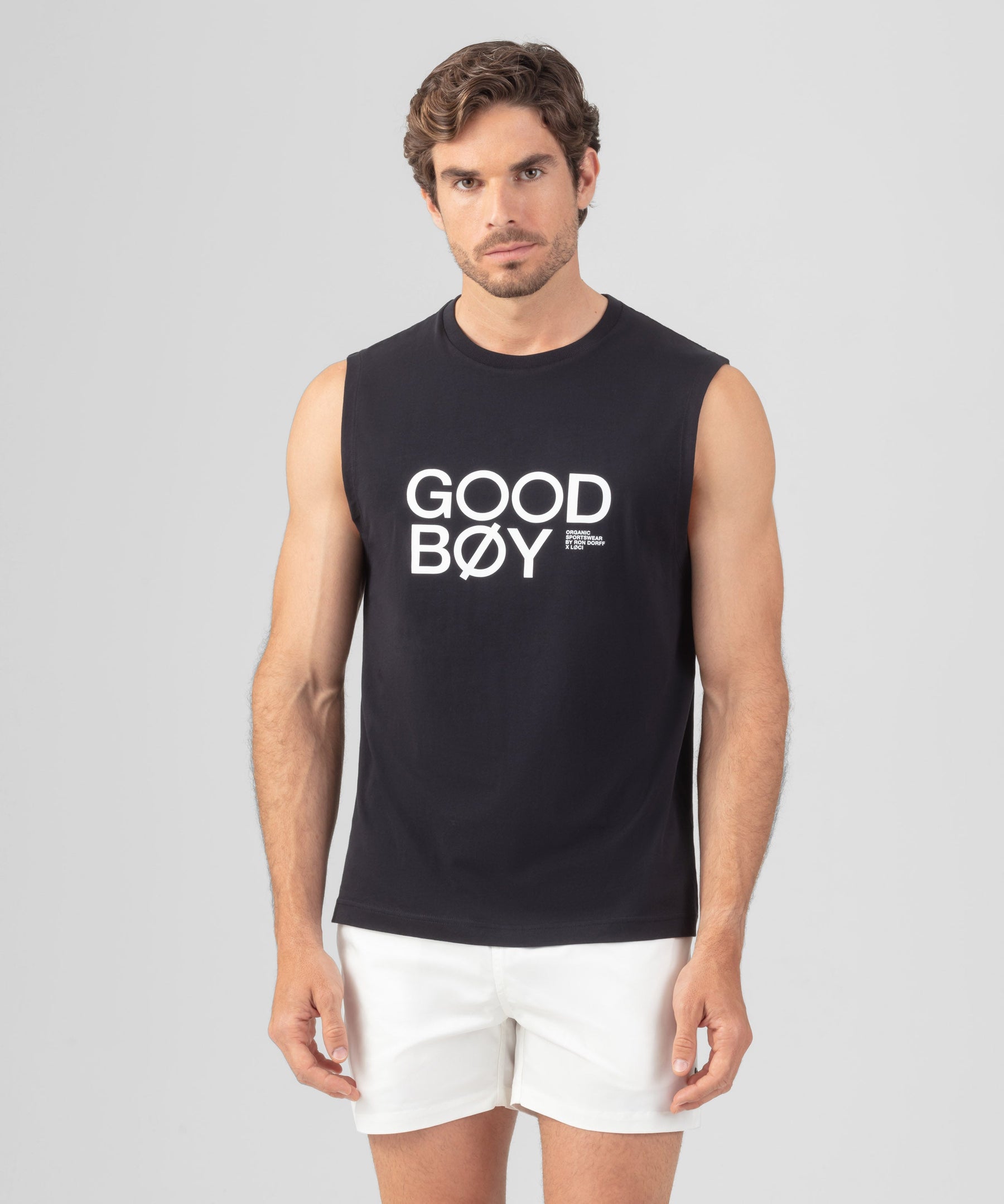 RON DORFF x LØCI Organic Cotton Sleeveless T-Shirt "GOOD BØY": Black