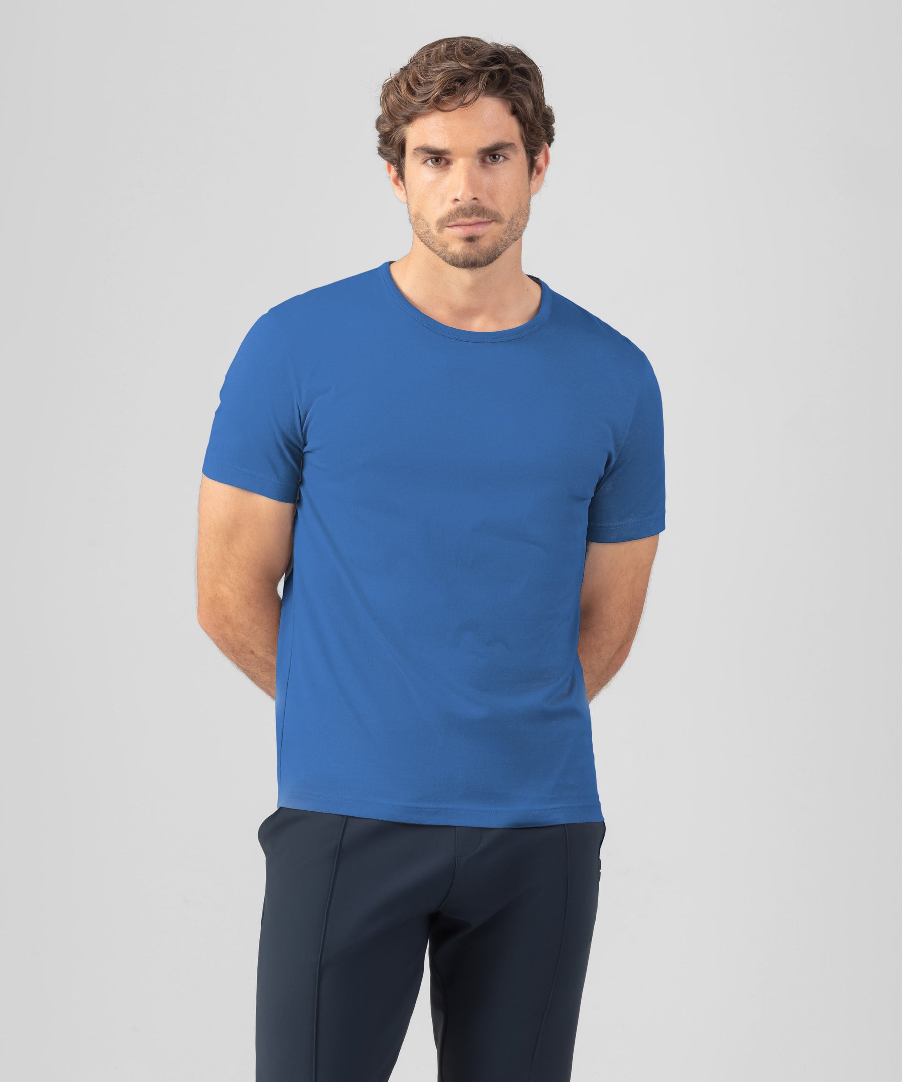 Crew Neck T-Shirt Eyelet Edition: Fjord Blue