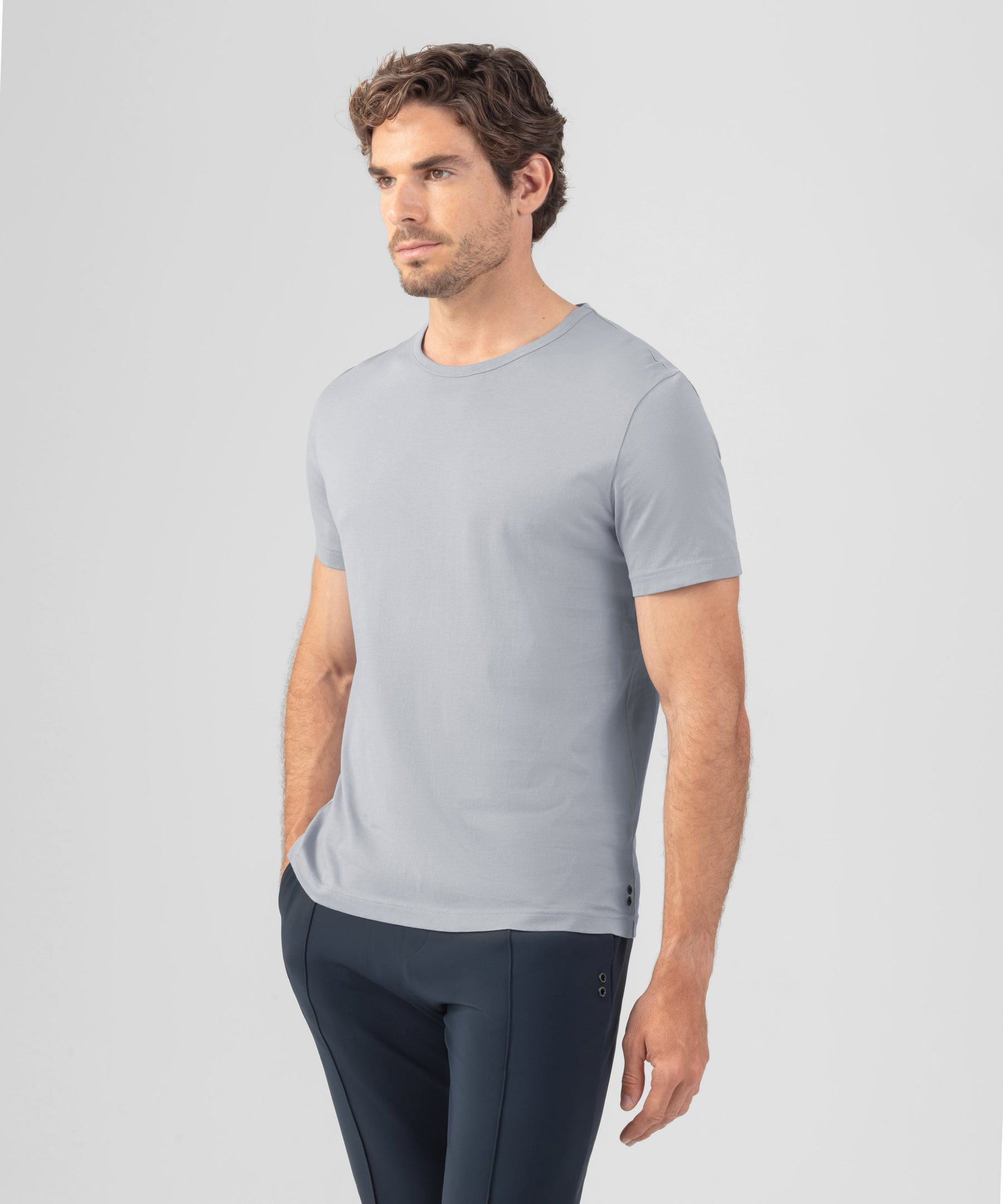 Crew Neck T-Shirt Eyelet Edition: Glacial Blue