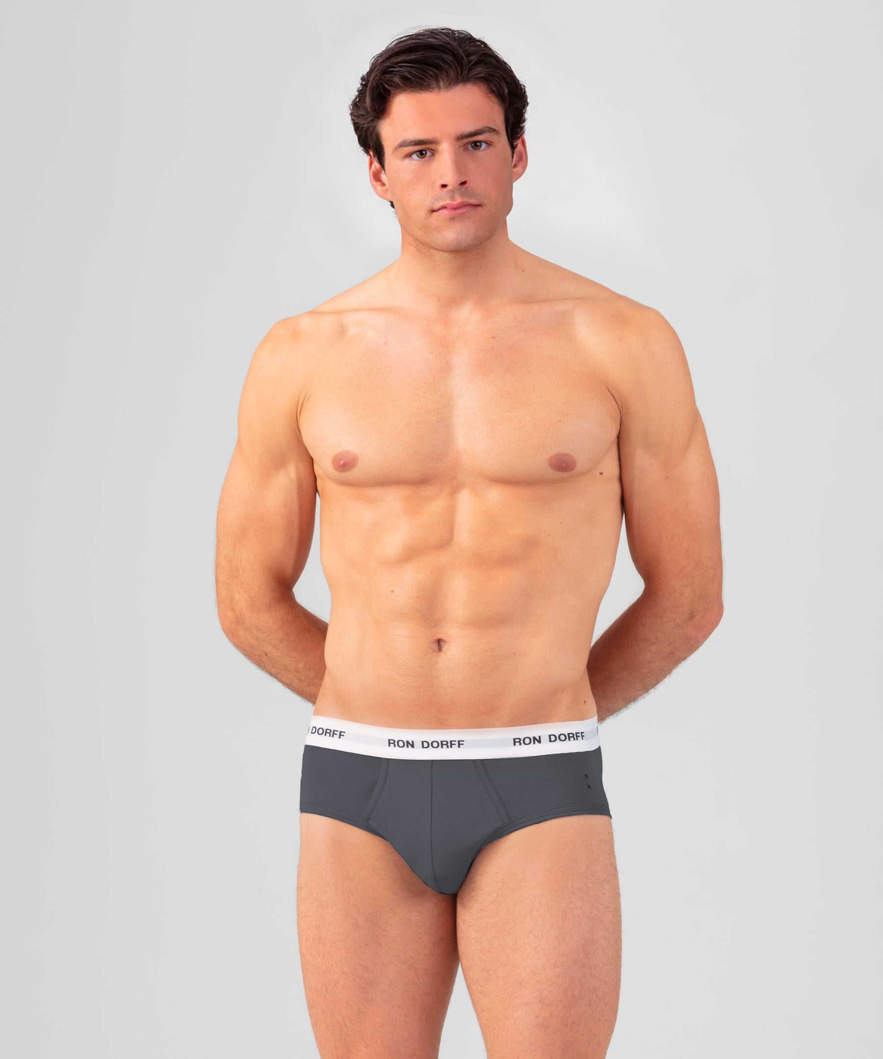 RON DORFF Y-Front Briefs: Lava Grey