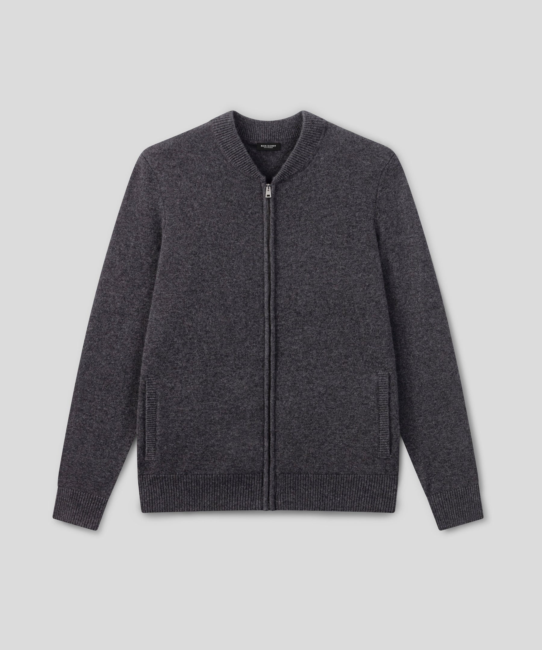 Cashmere Tennis Jacket: Dark Grey Melange