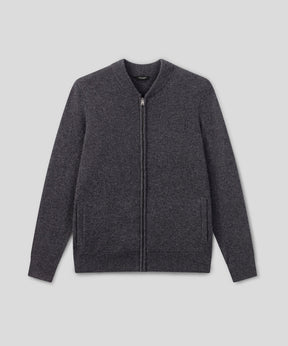 Cashmere Tennis Jacket: Dark Grey Melange