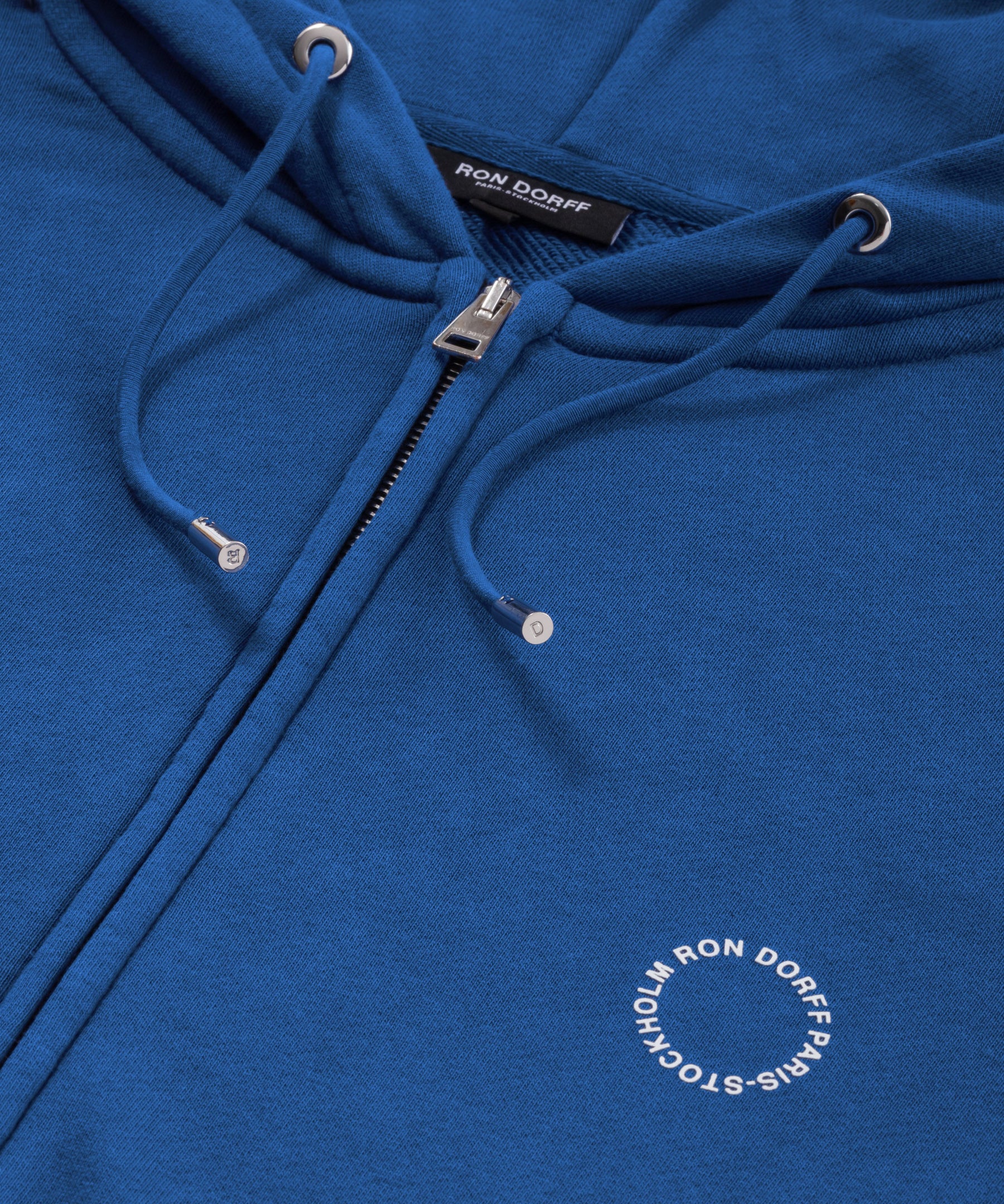 Organic Cotton Zipped Hoodie: Fjord Blue