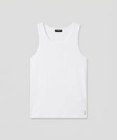 Army Ribbed Tank Top: White