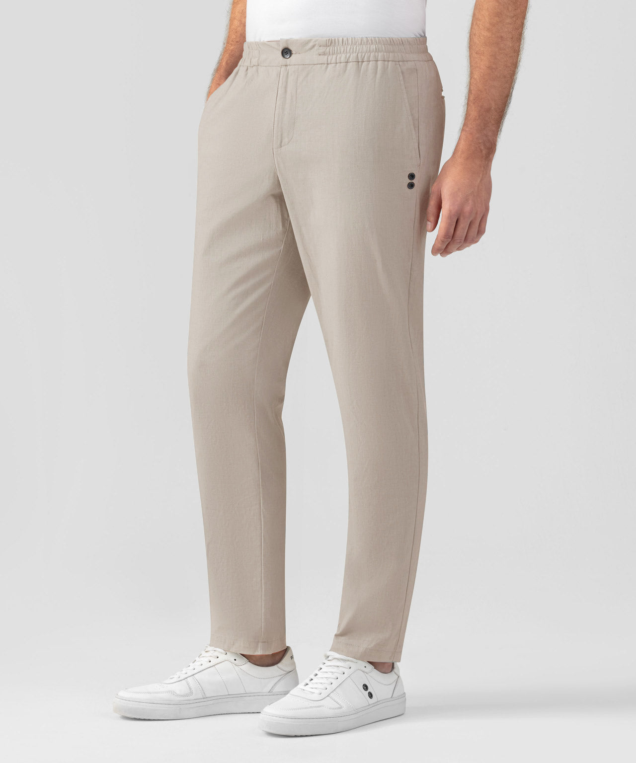 Cotton-Linen Pants: Ash Grey